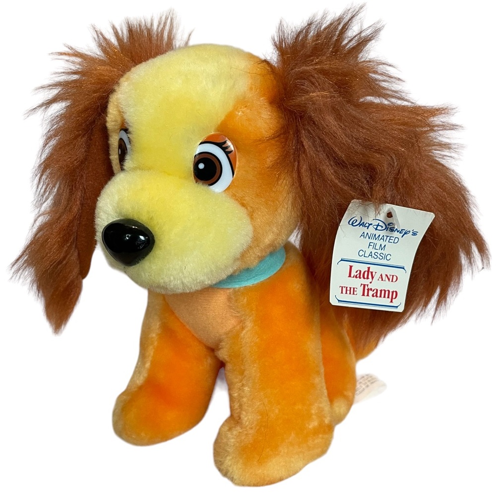 Deadstock Lady And The Tramp Vintage Disney Movie Tag Attached Plush Lady Dog